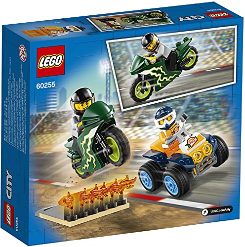 LEGO City Turbo Wheels - Equipo de Especialistas, Set de Construcción, Incluye Quad y Moto Acrobáticos, 2 Minifiguras de Pilotos con Casco y Rampa de Despegue con Llamas (60255) , color/modelo surtido