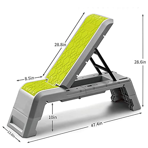 leikefitness Cubierta aeróbica multifuncional con plataforma de entrenamiento de cuerda Banco de pesas ajustable Banco de pesas Equipo de fitness profesional para gimnasio en casa GM5820 (verde)