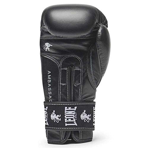 LEONE 1947 Ambassador - Guantes de Boxeo Unisex para Adultos, Color Negro, 16 oz