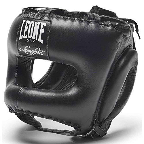 LEONE 1947, Casco Boxeo Unisex Adulto, Negro, S/M