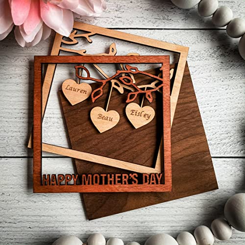 Letrero personalizado con nombres de familia, regalo personalizado para mamá, abuela, regalo de niños para mamá, letrero de madera, decoración de madera, letreros de escritorio, árbol genealógico