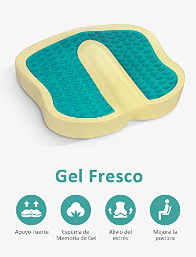 Levesolls Cojin Coxis Cojín de Gel para Silla Cojín de Asiento con Gel Cojin para Sillas de Oficina para Sillas de Ruesdas