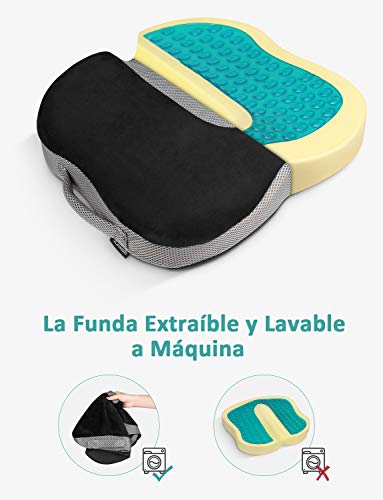 Levesolls Cojin Coxis Cojín de Gel para Silla Cojín de Asiento con Gel Cojin para Sillas de Oficina para Sillas de Ruesdas