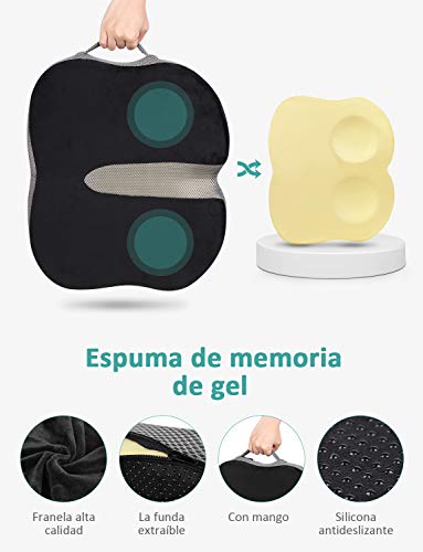 Levesolls Cojin Coxis Cojín de Gel para Silla Cojín de Asiento con Gel Cojin para Sillas de Oficina para Sillas de Ruesdas