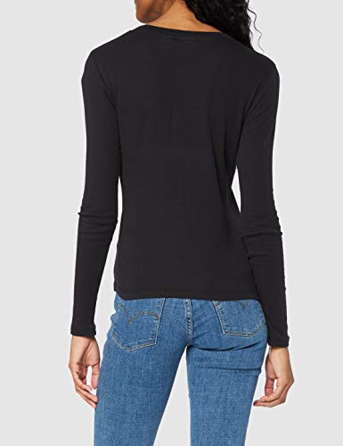 Levi's 501 Crop T-Shirt Camisa Manga Larga, Black (Caviar 0014), Medium para Mujer