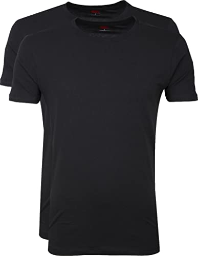 Levi's Levis Men Solid Crew 2P Camiseta, Negro (Jet Black 884), Medium (Pack de 2) para Hombre