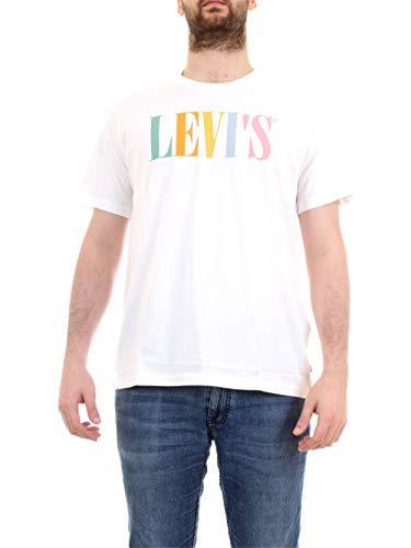 Levi's Relaxed Graphic tee Camiseta, White (Serif Logo D3), M para Hombre