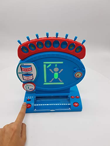 LEXIBOOK ahorcado electrónico, Juego de Mesa Infantil y Familiar, ortografía y Vocabulario, Efectos Luminosos y sonoros, 2 Jugadores, Azul/Rojo (JG800)