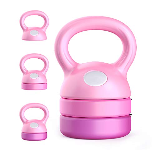 LFANH Pesa rusa para entrenamiento de cadera, hombres y mujeres, peso ajustable de 5 a 12 libras para espalda, muscular, pectoral, entrenamiento muscular, cintura delgada, abdomen, fitness, color rosa