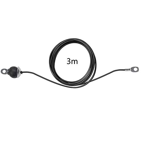 LFJ Cable de Acero para Fitness, Cuerda Gimnasio Alambre Resistente Poleas para Cables Máquina Accesorios Gym en Casa Equipo de Levantamiento de Pesas (3m con Bola de Gravedad)