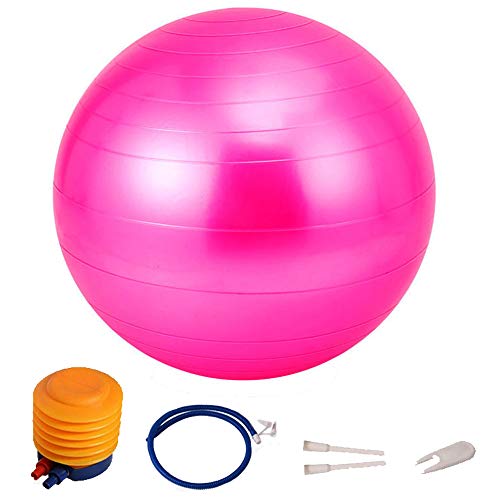 Lhbfcy Pelota Pilates Pelota de Ejercicio 55 cm Fitness Pelota de Yoga Ejercicio Casa Pelota de Yoga Ejercicios Abdominales, Ejercicios Básicos de Rehabilitación de Hombros, Ejercicio Físico (Rosa)