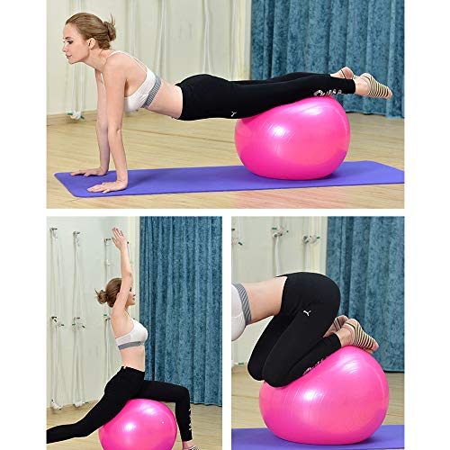 Lhbfcy Pelota Pilates Pelota de Ejercicio 55 cm Fitness Pelota de Yoga Ejercicio Casa Pelota de Yoga Ejercicios Abdominales, Ejercicios Básicos de Rehabilitación de Hombros, Ejercicio Físico (Rosa)