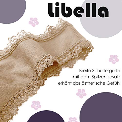 Libella Pack de 3 Sujetador Deportivo sin Costuras de 3 Piezas Sujetador de Yoga con Almohadillas Removibles para Mujeres Ultra-Lift de Komfort- BH Negro Beige Blanco 3747 S/M