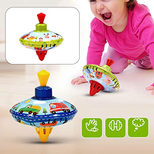 LICHENGTAI Juguete Giratorio para niño, Spinning Top Toy, Novedad, peonza, Juguete Giratorio, Regalo de cumpleaños para niños y niñas, 14cm - A