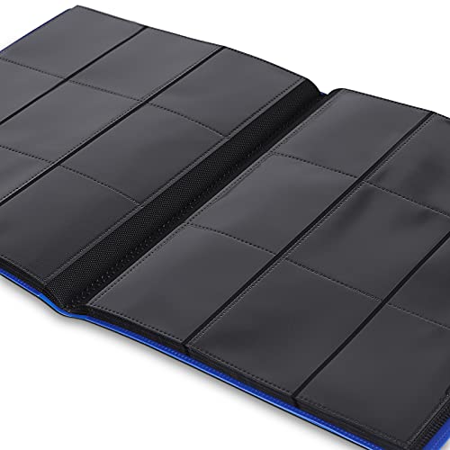 Lictin Álbum de Cartas Coleccionables-Álbum de Fundas para cartas 396 Bolsillos con Correas Elásticas, Álbum Colección Tarjetas de Juego 22 Páginas ,Aglutinante Con Folleto Impermeable (Azul)