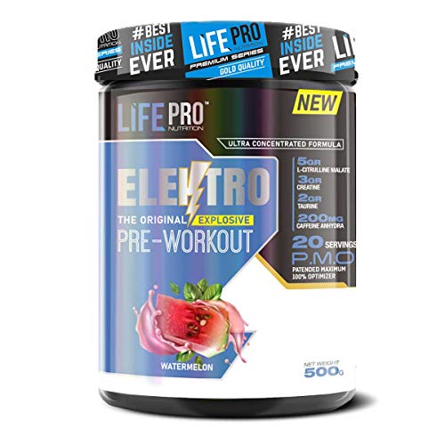 Life Pro Elektro 500g | Pre Workout en Polvo | Suplemento Pre Entreno | Nueva Formula (WATERMELON)