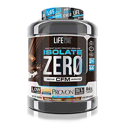 Life Pro Isolate Zero 2Kg | Suplemento Deportivo de Aislado de Proteína de Suero 87%, Mejora Rendimiento Físico y Recuperación, Sabor Belgian Chocolate