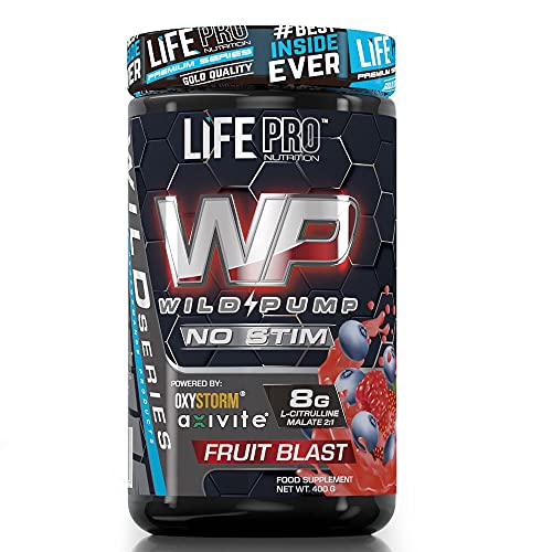 Life Pro Wild Pump Non Stimulant 400g | Suplemento Deportivo Pre Workout en Polvo | Sin estimulantes | Fabricado en España (FRUIT BLAST)