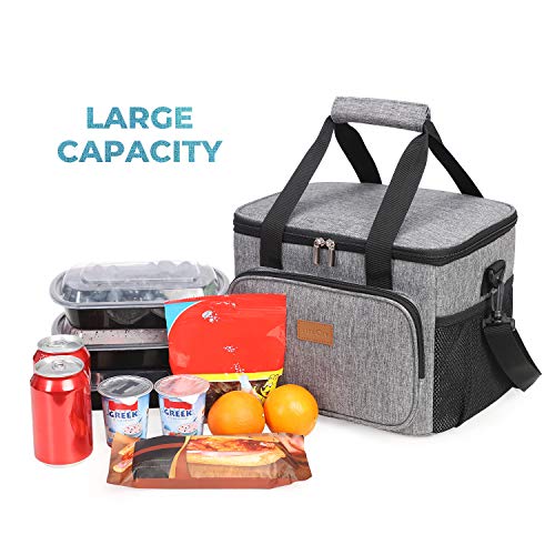 Lifewit 15L Bolsa de Enfriamiento,Bolsa Isotermica de Almuerzo Nevera para Alimentos Frutas Porta de Comida con Forro Plástico Aislamiento Térmico,Genial para Playa,Picnic,Camping,Barbacoa,Gris