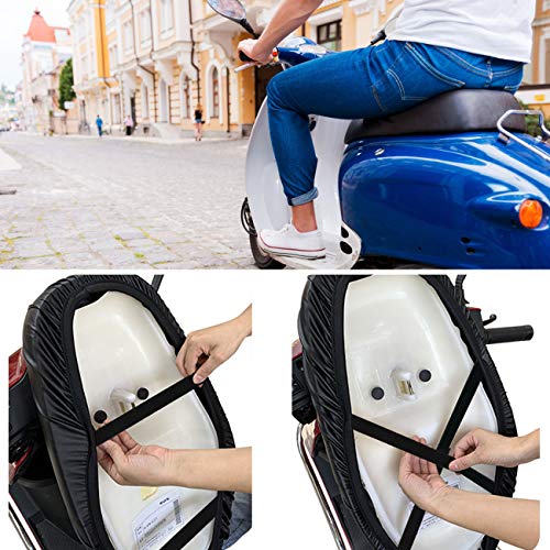 LIHAO Funda Impermeable para Asiento de Motocicleta Almohadilla de Cuero Asiento - Tamaño XXXL (Negro)