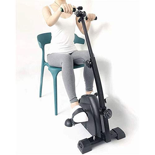 LILIS Máquina de Step Pedal portátil Ejercitador - mano, brazo y pierna Máquinas de ejercicios Venta ambulante con el monitor LCD - Ajustable aparatos de ejercicios de rehabilitación for personas mayo