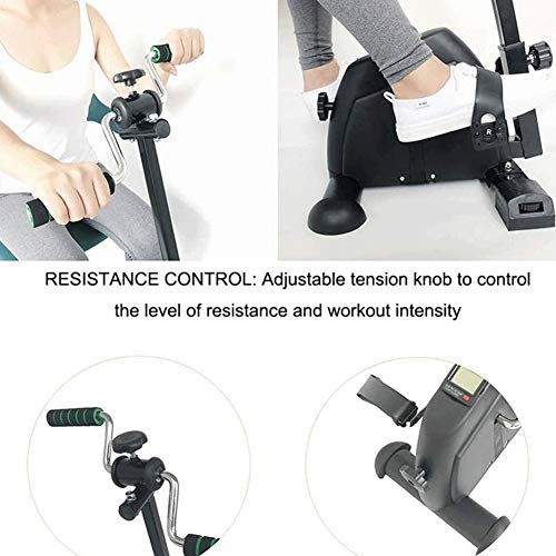 LILIS Máquina de Step Pedal portátil Ejercitador - mano, brazo y pierna Máquinas de ejercicios Venta ambulante con el monitor LCD - Ajustable aparatos de ejercicios de rehabilitación for personas mayo