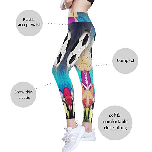 Linomo Pantalones de yoga de cintura alta para mujer, pantalones deportivos con estampado de pelota de entrenamiento, pantalones de yoga para mujer