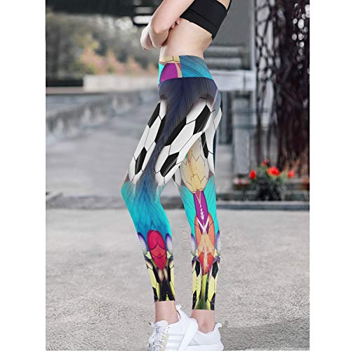 Linomo Pantalones de yoga de cintura alta para mujer, pantalones deportivos con estampado de pelota de entrenamiento, pantalones de yoga para mujer