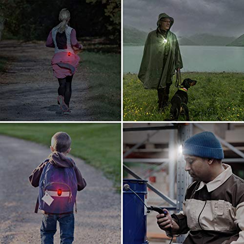 Linterna Frontal LED Lámpara de Cabeza, Luz Impermeable para Camping, Bicicleta, Trail Running, Marcha, Escolares 2 Modos: LED Bianco e Rosso, a fijar en los pantalones, Ropa, Mochila, Gorro