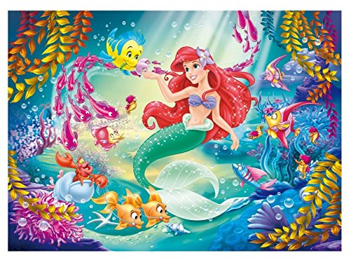 Lisciani Puzzle para niños de 108 piezas 2 en 1, Doble Cara con reverso para colorear - Disney La Sirenita 48069