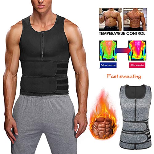 Litthing Chaleco Sauna para Hombre Fajas Deportivas Chaleco Sudoracion Camiseta Térmica Muscular Vest para Deporte Fitness