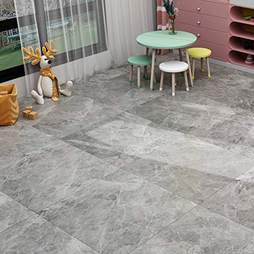 Livelynine 32 Losetas Suelo Vinilo Autoadhesivo Baño Vinilo Suelo Cocina Adesivo Losetas Vinilo para Suelo 30X30 Piso Vinilico Adhesivo Suelo Sala-Impermeable-Antiralladuras-Suelo Vinilico Marmol Gris