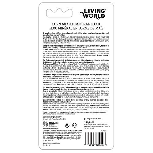 LIVING WORLD Bloque Mineral para Pequeños Animales, con Sabor Mazorca