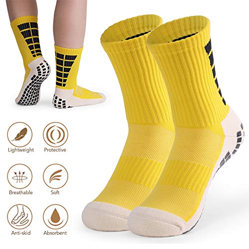 Lixada 1 Par / 3 Pares (Opcional) Calcetines de Fútbol Antideslizantes para Hombres Calcetines Deportivos de Tubo Alto de Fútbol