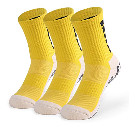 Lixada 1 Par / 3 Pares (Opcional) Calcetines de Fútbol Antideslizantes para Hombres Calcetines Deportivos de Tubo Alto de Fútbol