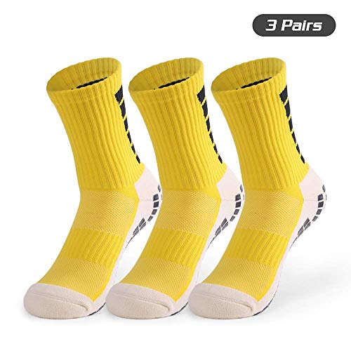 Lixada 1 Par / 3 Pares (Opcional) Calcetines de Fútbol Antideslizantes para Hombres Calcetines Deportivos de Tubo Alto de Fútbol