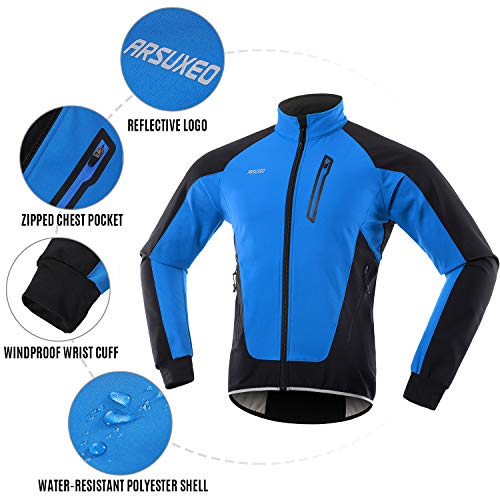 Lixada Chaqueta de Ciclismo para Hombre, Ciclismo Chaqueta Cortavientos, Hombres Invierno Softshell Cálida y Impermeable, Chaqueta de Ciclismo, Montaña, Otoño e Invierno