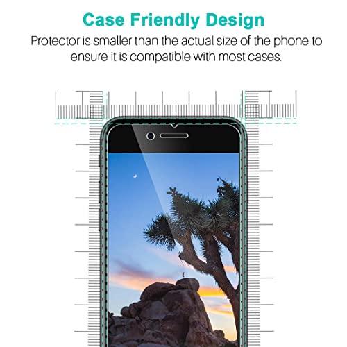 LK 3 Unidades Protector de Pantalla Compatible con iPhone SE 2020/8 / 7 / 6s / 6, 9H Dureza Cristal Templado, Equipado con Marco de Posicionamiento, Vidrio Templado Screen Protector