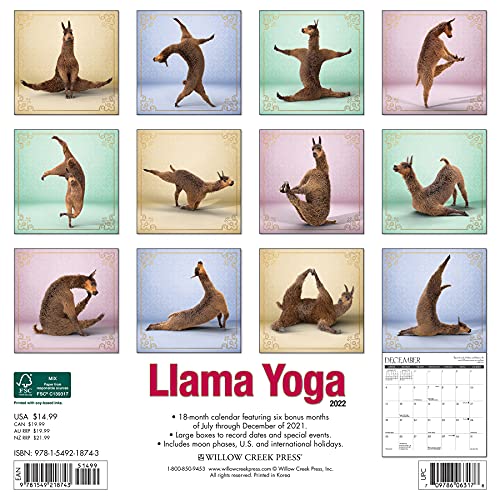 Llama Yoga 2022 Wall Calendar