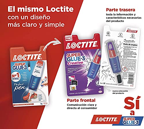 Loctite Super Glue-3 Creative Pen, adhesivo transparente con forma de bolígrafo, pegamento instantáneo y universal antigoteo, fácil de usar y de gran precisión, 4gr