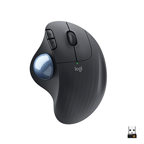 Logitech ERGO M575 Ratón Trackball Inalámbrico, Control sencillo con el pulgar, precisión y seguimiento suave, diseño ergonómico, para Windows, PC y Mac, con Bluetooth y USB, Gris