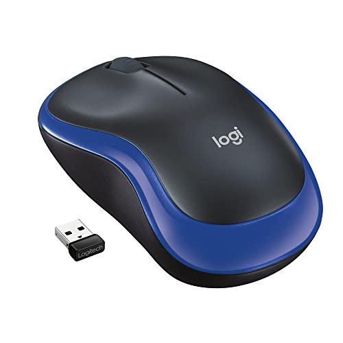 Logitech M185 Ratón Inalámbrico, 2.4GHz con Mini Receptor USB, Batería de 12 Meses, Seguimiento Óptico con Resolución de 1000 dpi, Ambidiestro, Compatible con PC, Mac, Portátil - Azul