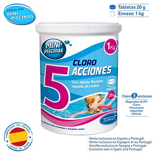 LOLAhome Cloro en tabletas de 20 gr para Mini Piscinas de 5 Funciones de 1 kg