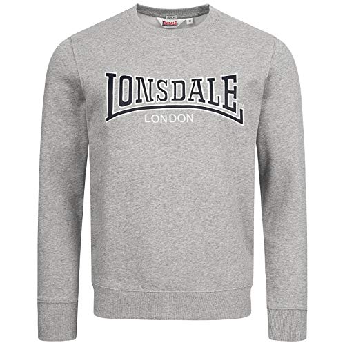 Lonsdale Sudadera para Hombre. Gris Jaspeado M