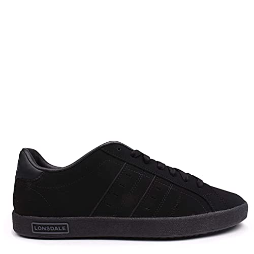 Lonsdale Zapatillas de deporte ovaladas de piel para hombre., color Negro, talla 44 EU