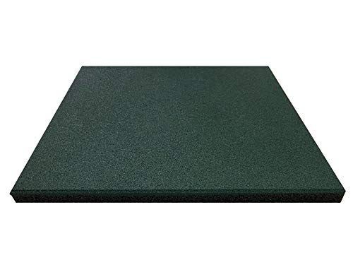 Loseta de Caucho para Gimnasio | Medida 50 x 50 x 2 cm | Suelo de Caucho Gimnasio | Pavimento de Caucho para Halterofilia | Loseta de Entrenamiento Profesional (8 losetas (2 m²), Verde)