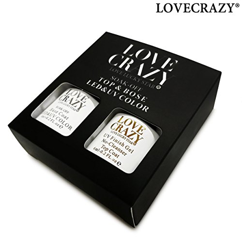 LoveCrazy® Base Coat y Top Coat, Esmaltes Semipermanentes para Uñas, 2pcs Kit de Manicura y Pedicura