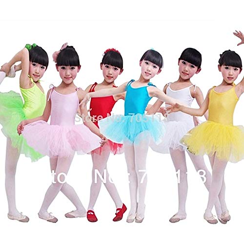 LoveLegis Tutú de Ballet clásico para niña - Blanco - Bailarina de Cuerpo para niña - Ballet - Tirantes Ajustables - Falda - 3 Hilos de Tul - Talla 150 - Idea de Regalo para cumpleaños