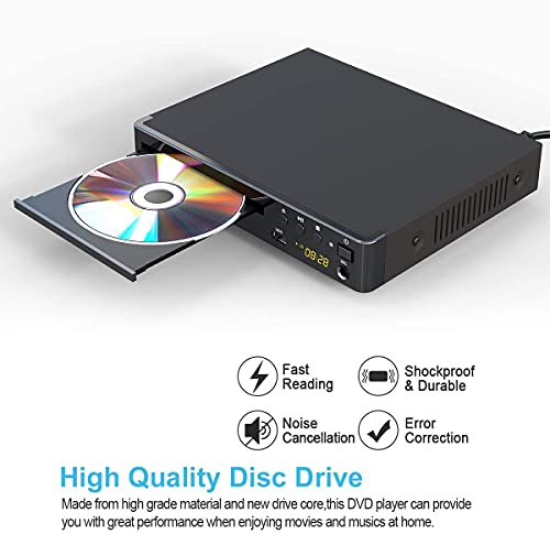 LP-099 Reproductor de DVD (Full HD, HDMI, USB, Multi Region Code Zone Gratis) compatible con DIVX, JPEG y MP3