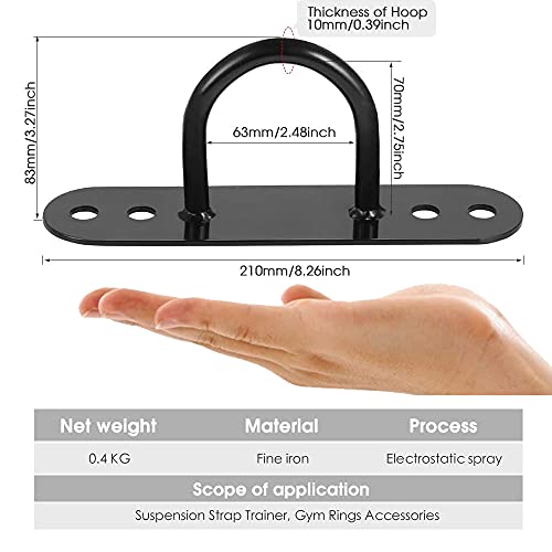 LQKYWNA Pared Techo Montaje Anclaje Soporte, Gancho Cuerda de Escalada Columpio Bolsa de Arena Equipo Deportivo Fijación párr Correas de Suspension, Puede Soportar 300 kg